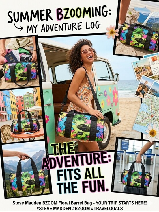 Steve Madden Handbags - 😺STEVE MADDEN BZOOM Floral Barrel Bag in Multi Color